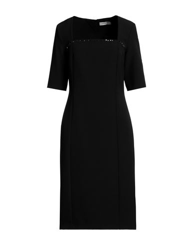 Angelo Marani Woman Midi Dress Black Size 6 Acetate, Elastane