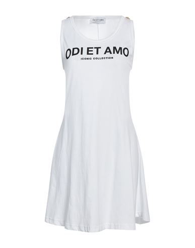 Odi Et Amo Woman Short Dress White Size Xs Cotton