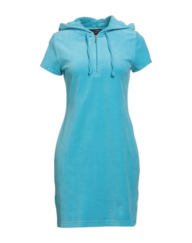 Juicy Couture Woman Mini Dress Sky Blue Size M Cotton, Polyester