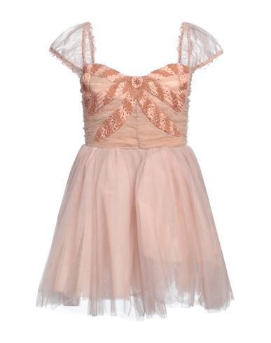 Elisabetta Franchi Woman Mini Dress Blush Size 6 Polyamide, Viscose, Glass, Plastic In Pink