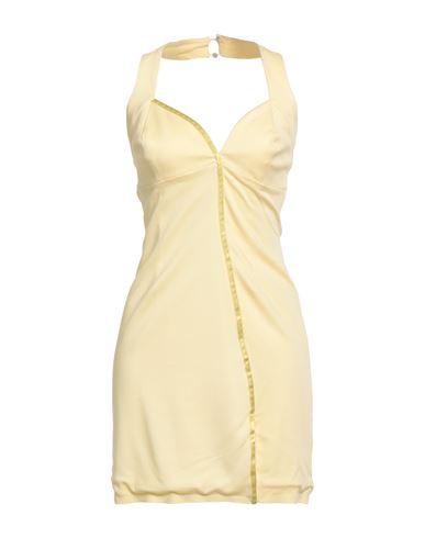 Gaelle Paris Gaëlle Paris Woman Mini Dress Pastel Yellow Size 2 Cotton, Viscose, Elastane