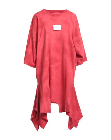 Mm6 Maison Margiela Woman Short Dress Red Size S Cotton