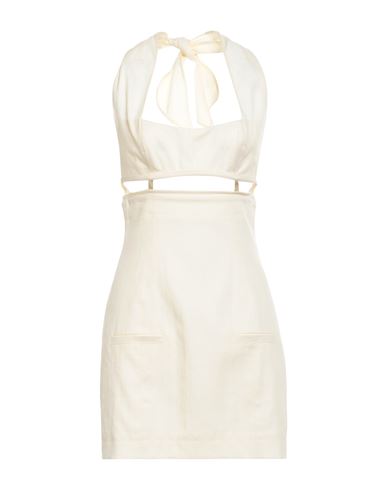 Jacquemus Woman Mini Dress Ivory Size 0 Polyamide, Linen In White