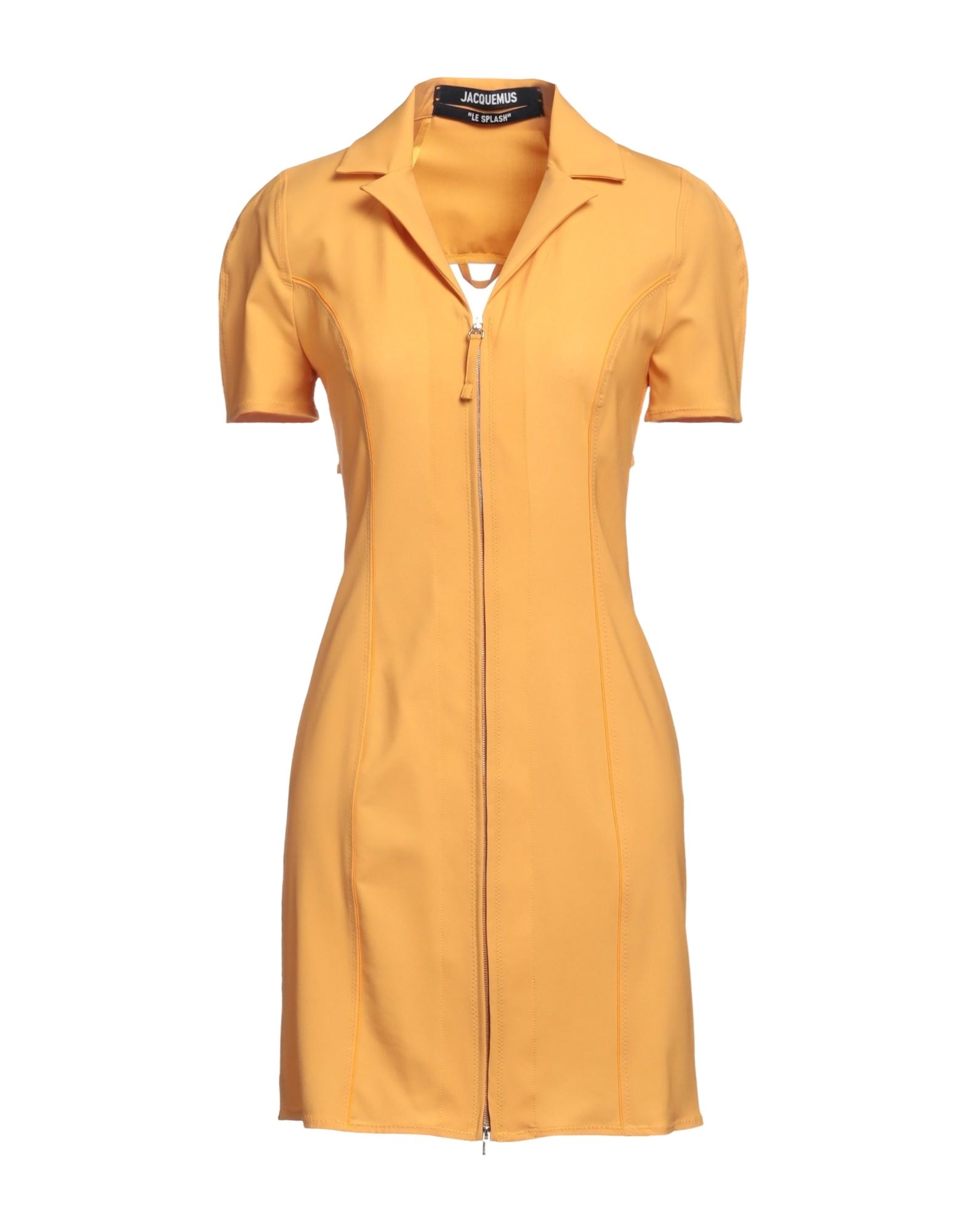 Jacquemus La Robe Tangelo Stretch Wool Mini Dress In Yellow