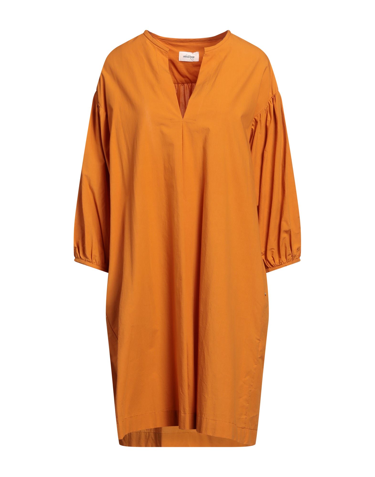Ottod'ame Woman Mini Dress Orange Size 4 Cotton