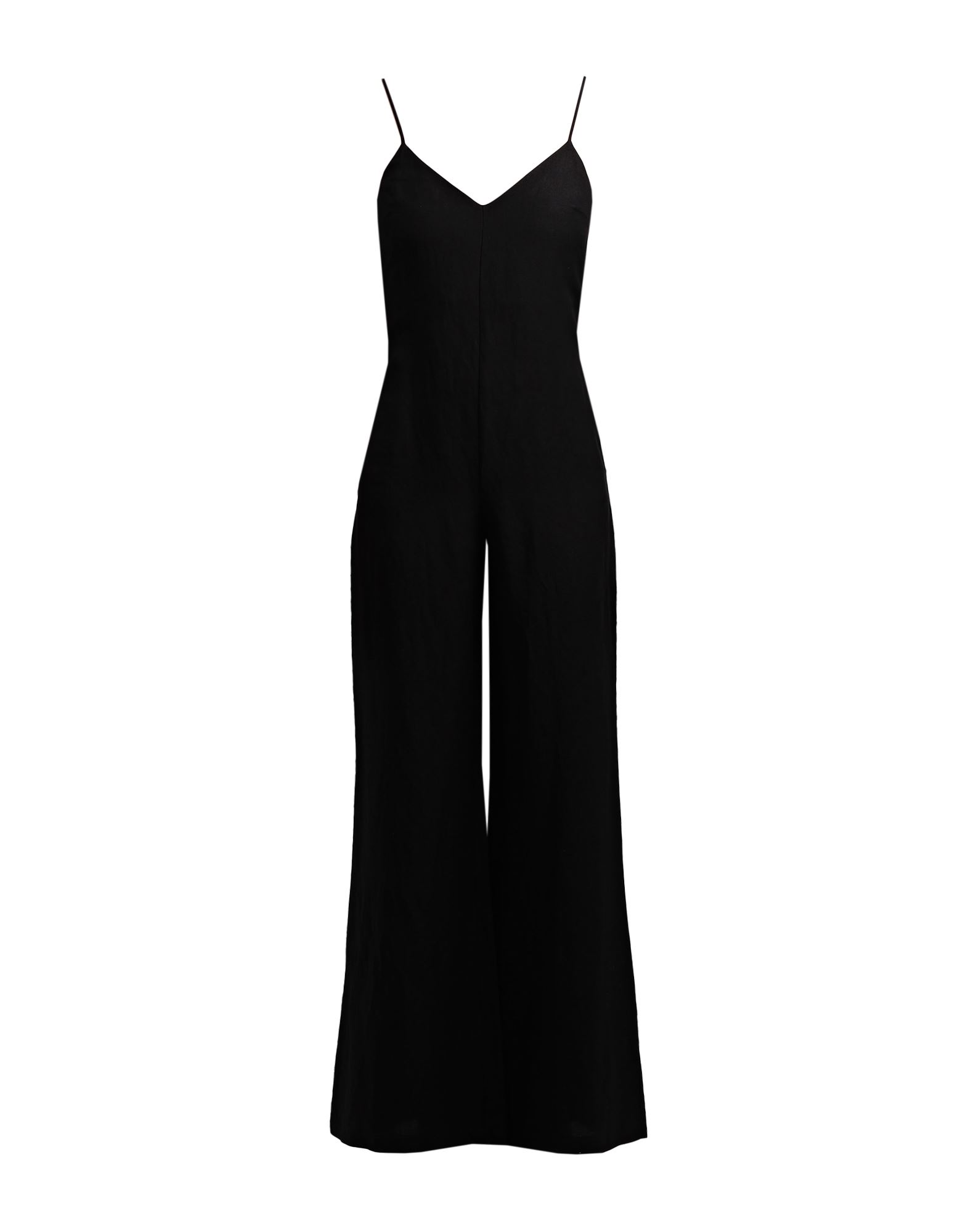 PATRIZIA PEPE PATRIZIA PEPE WOMAN JUMPSUIT BLACK SIZE 8 LINEN, VISCOSE