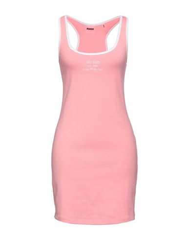 Guess Woman Mini Dress Pink Size L Organic Cotton, Elastane