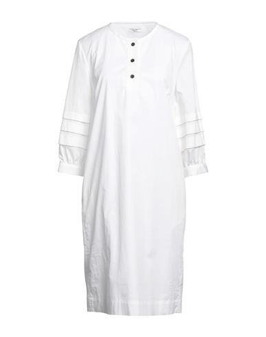 Peserico Woman Midi Dress White Size 6 Cotton, Elastane