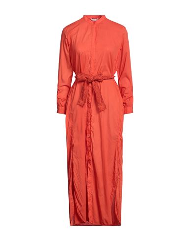Caliban Woman Midi Dress Orange Size 12 Cotton