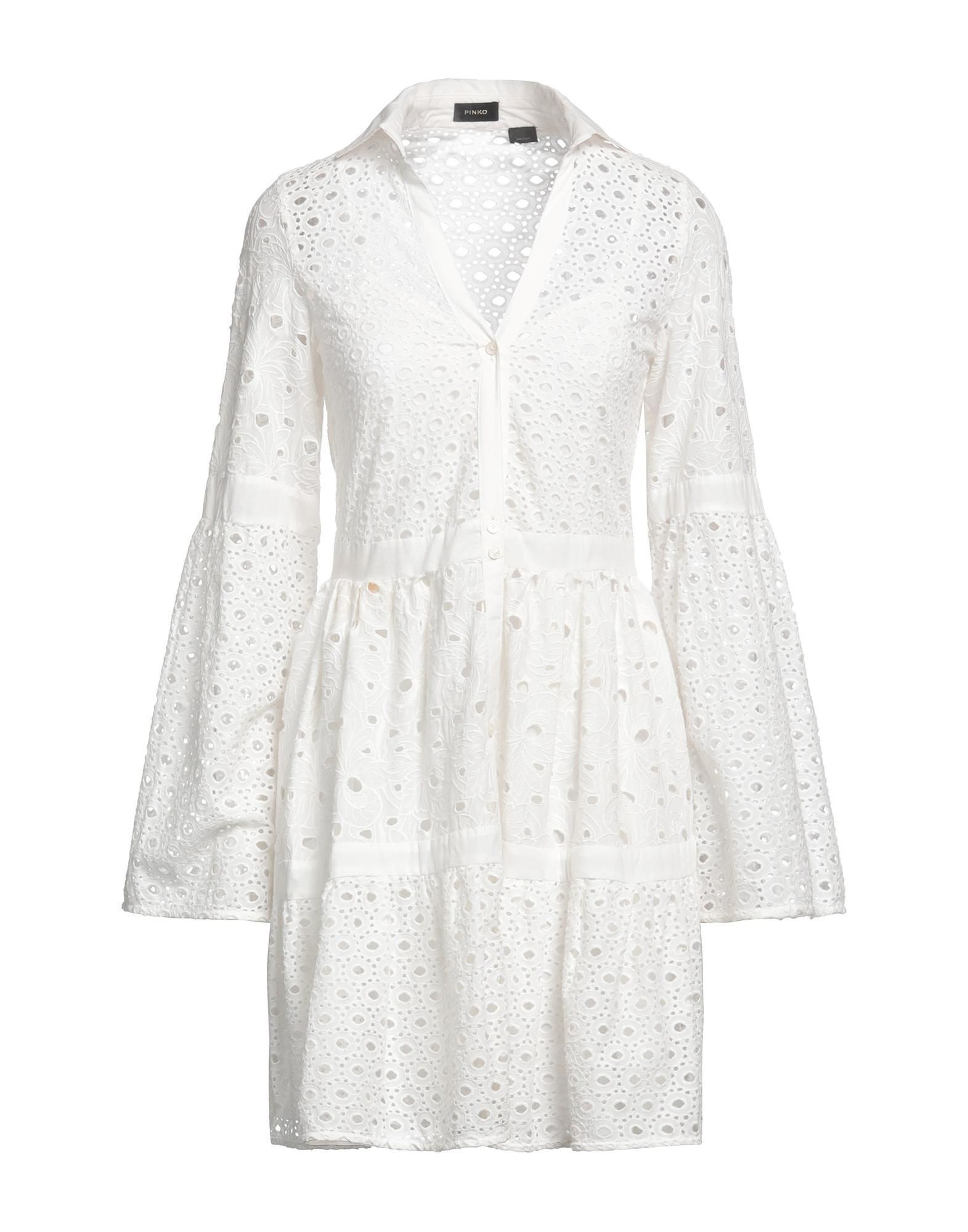 Shop Pinko Woman Mini Dress White Size 10 Cotton