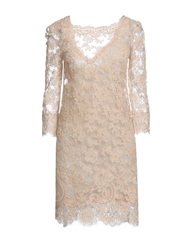 Ermanno Scervino Woman Mini Dress Beige Size 10 Polyamide, Elastane, Cotton, Polyester