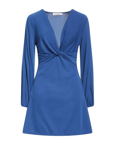 Please Woman Mini Dress Blue Size S Polyester, Elastane