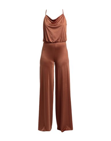Sherry Be Woman Jumpsuit Brown Size 8 Polyester, Elastane