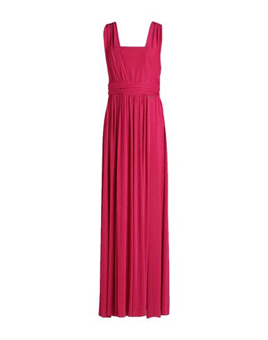Liu •jo Woman Maxi Dress Fuchsia Size 4 Viscose, Polyester, Polyamide, Elastane In Pink