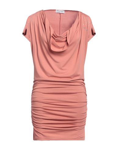 Odi Et Amo Woman Short Dress Salmon Pink Size S Viscose