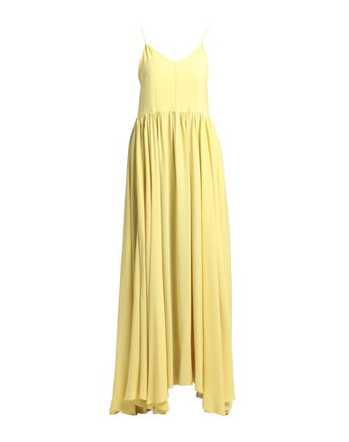 Mauro Grifoni Woman Long Dress Yellow Size 4 Acetate, Silk
