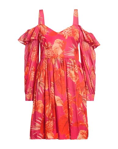 Twinset Woman Short Dress Fuchsia Size 12 Cotton In Pink