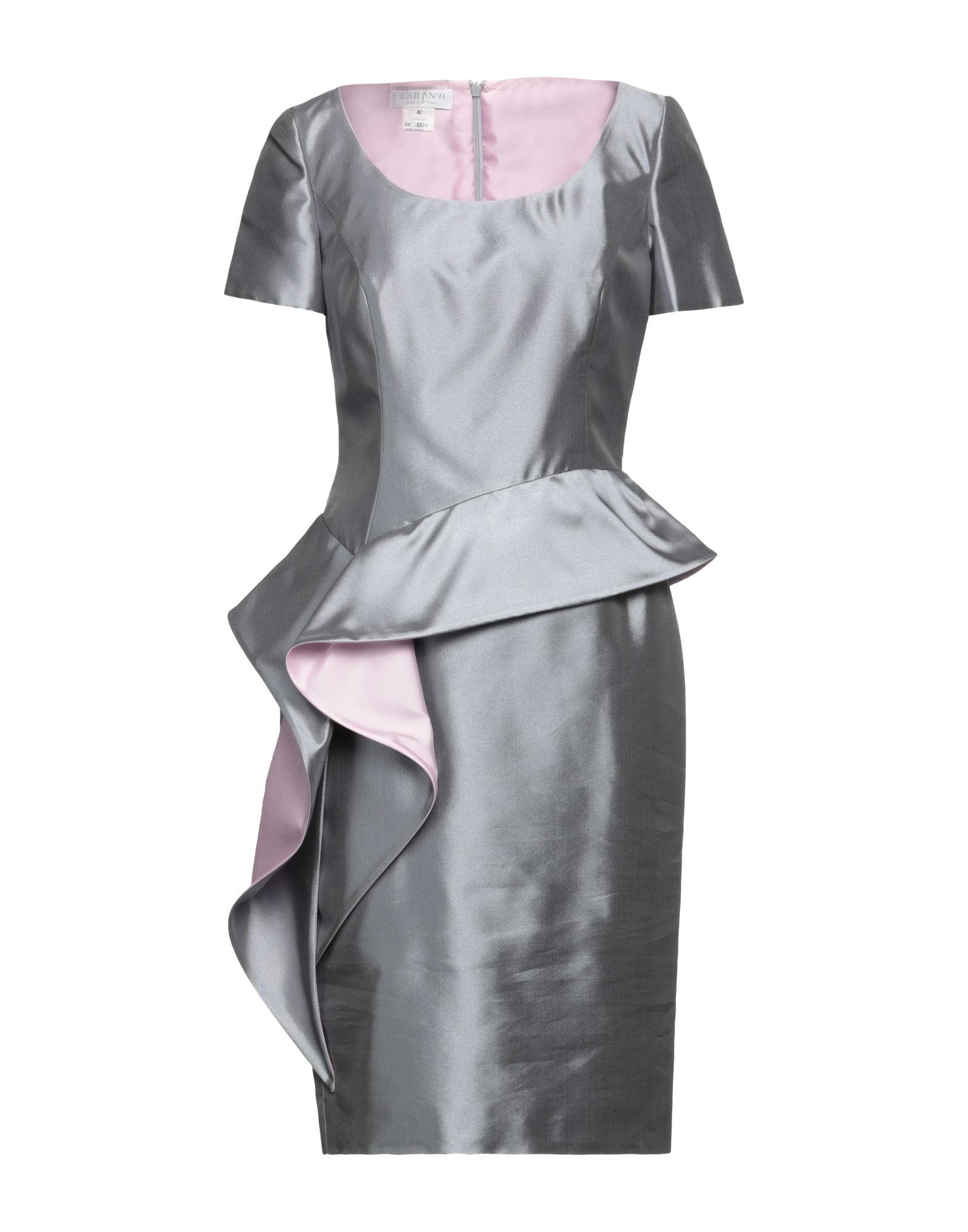 Cailan'd Woman Mini Dress Grey Size 8 Silk, Polyester