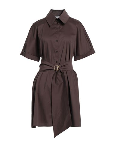 Patrizia Pepe Woman Mini Dress Dark Brown Size 6 Cotton, Polyamide, Elastane