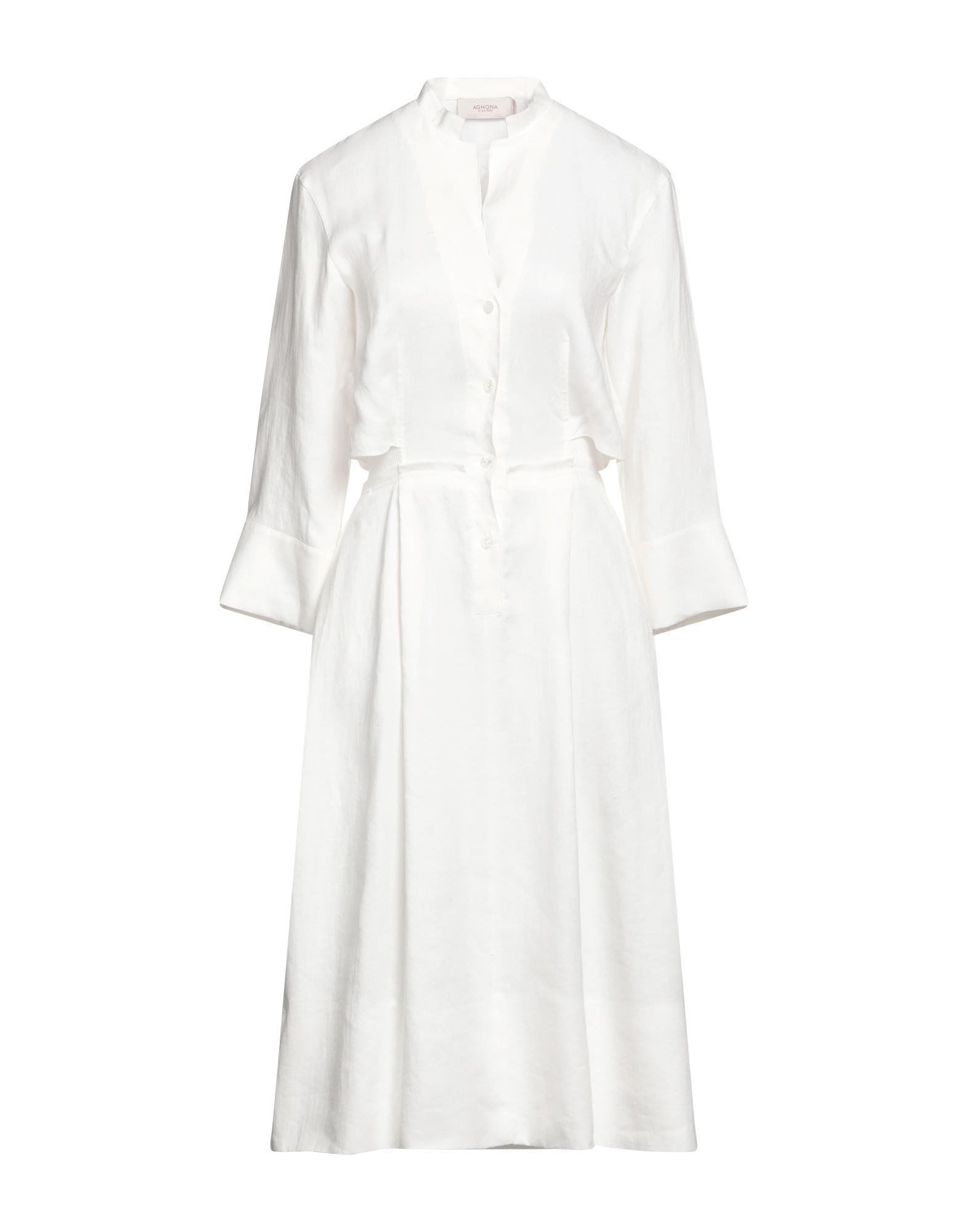 Agnona Woman Midi Dress White Size 0 Cotton