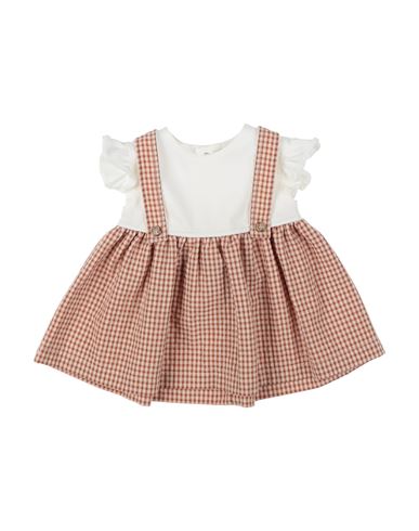 Aletta Newborn Girl Baby Dress Tan Size 3 Cotton, Elastane In Brown