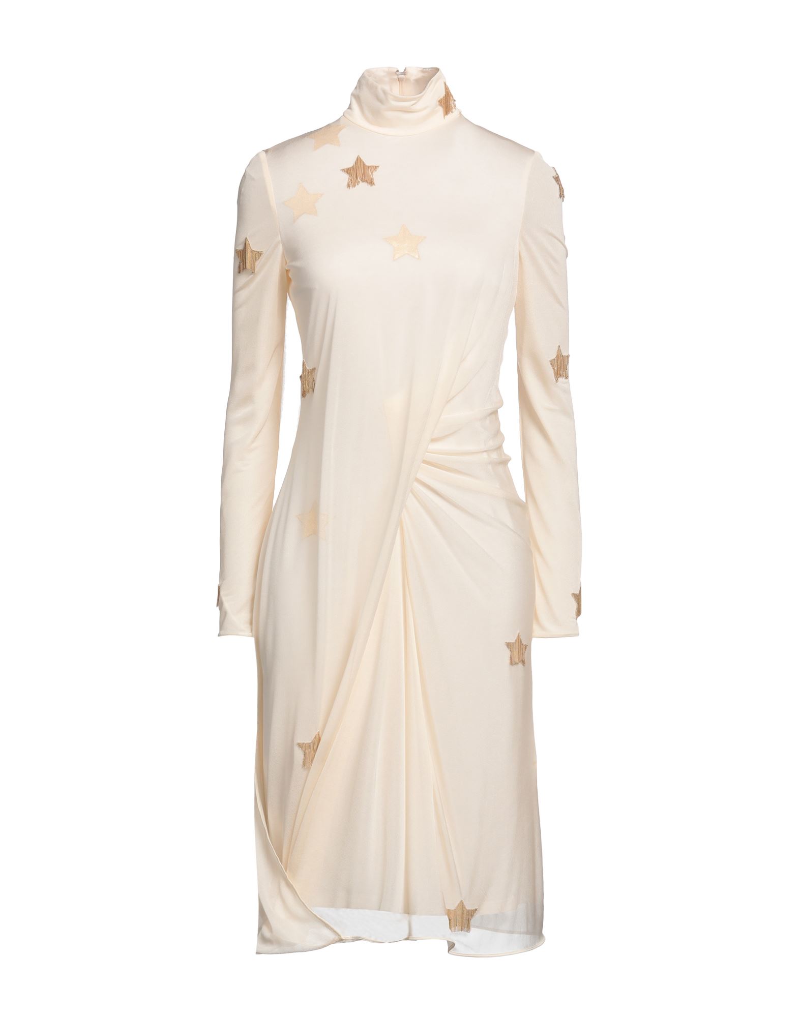 BURBERRY BURBERRY WOMAN MIDI DRESS IVORY SIZE 4 VISCOSE, SILK