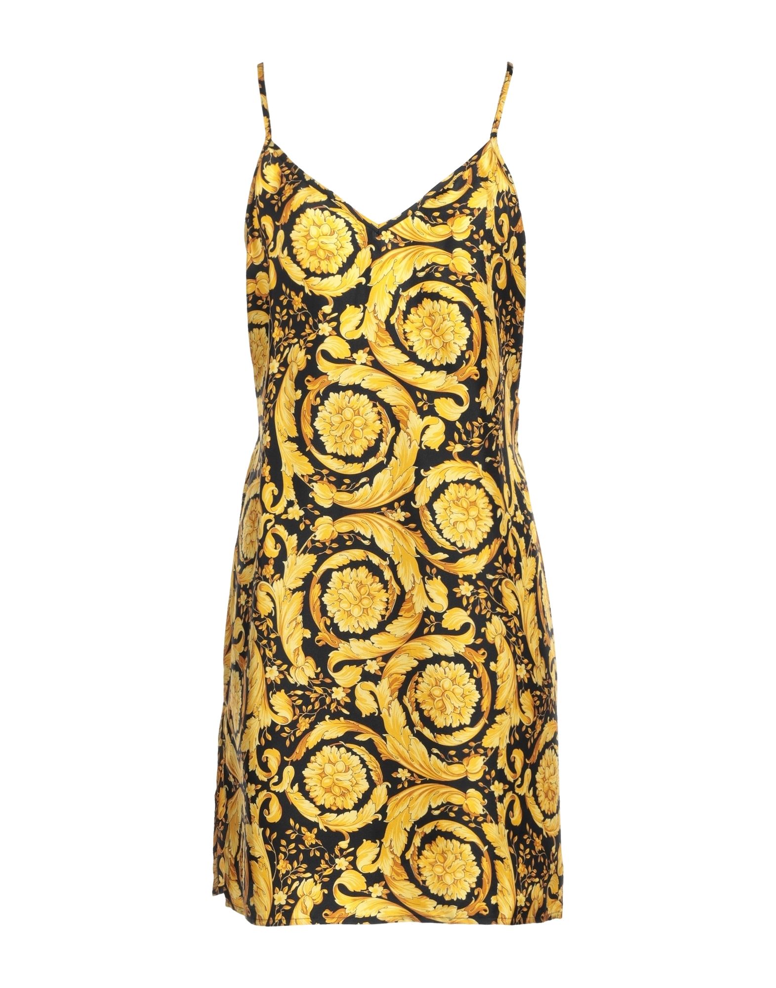 Shop Versace Woman Mini Dress Yellow Size 6 Silk