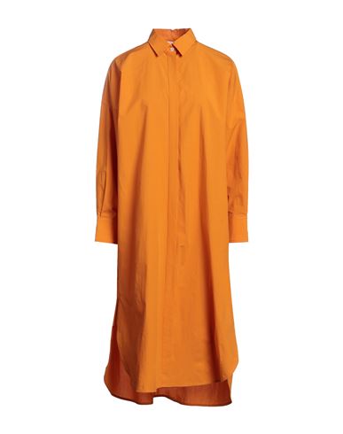Ottod'ame Woman Midi Dress Orange Size 2 Cotton