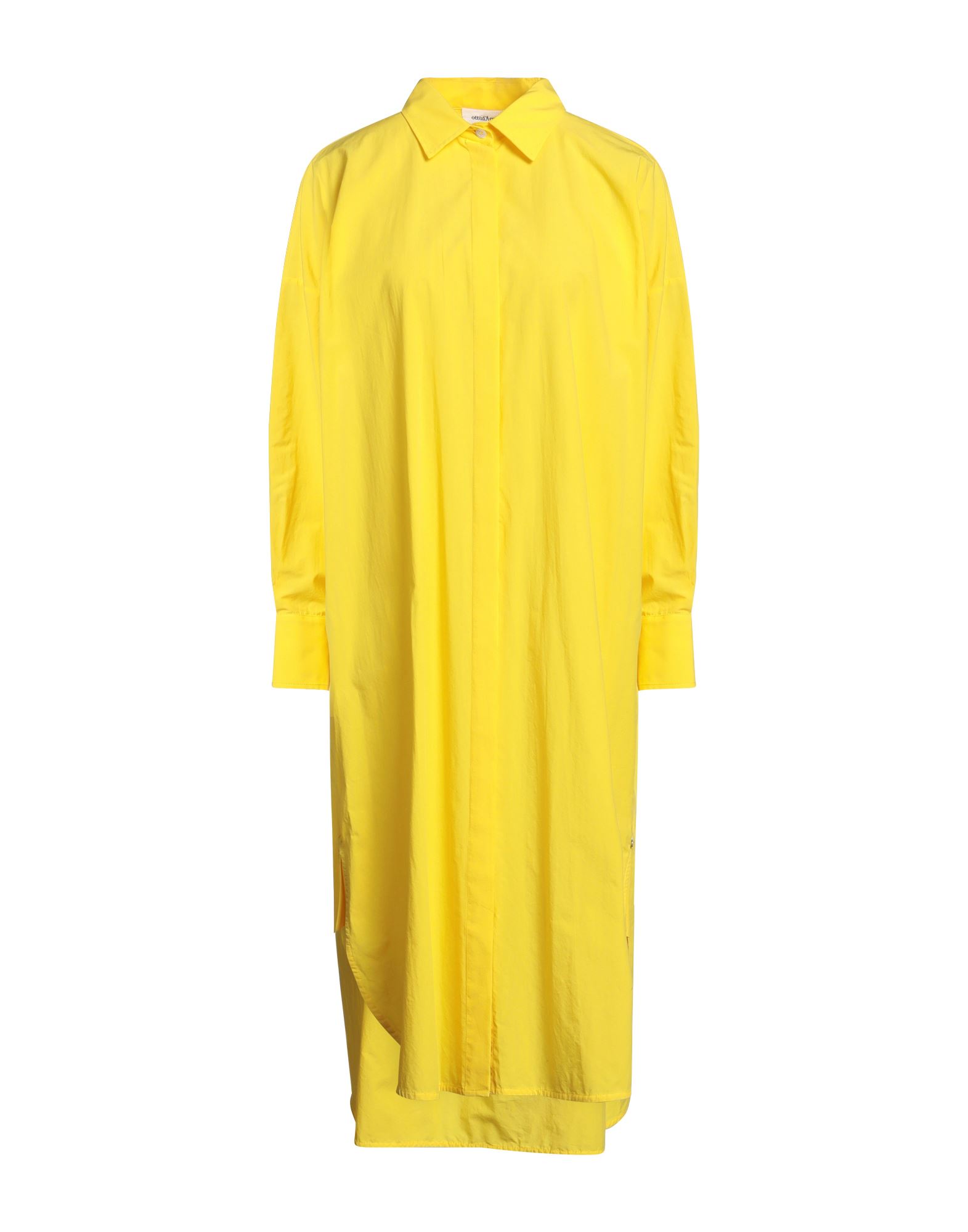 Ottod'ame Woman Midi Dress Yellow Size 6 Cotton