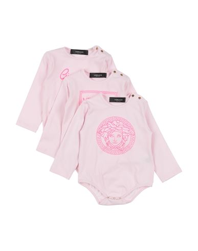 Versace Young Newborn Girl Baby Accessories Set Light Pink Size 3 Cotton, Elastane