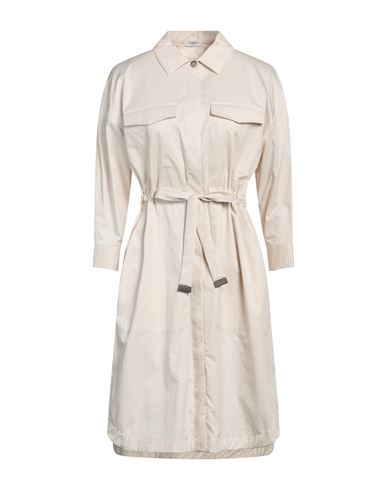 Peserico Woman Midi Dress Beige Size 6 Cotton, Elastane In White