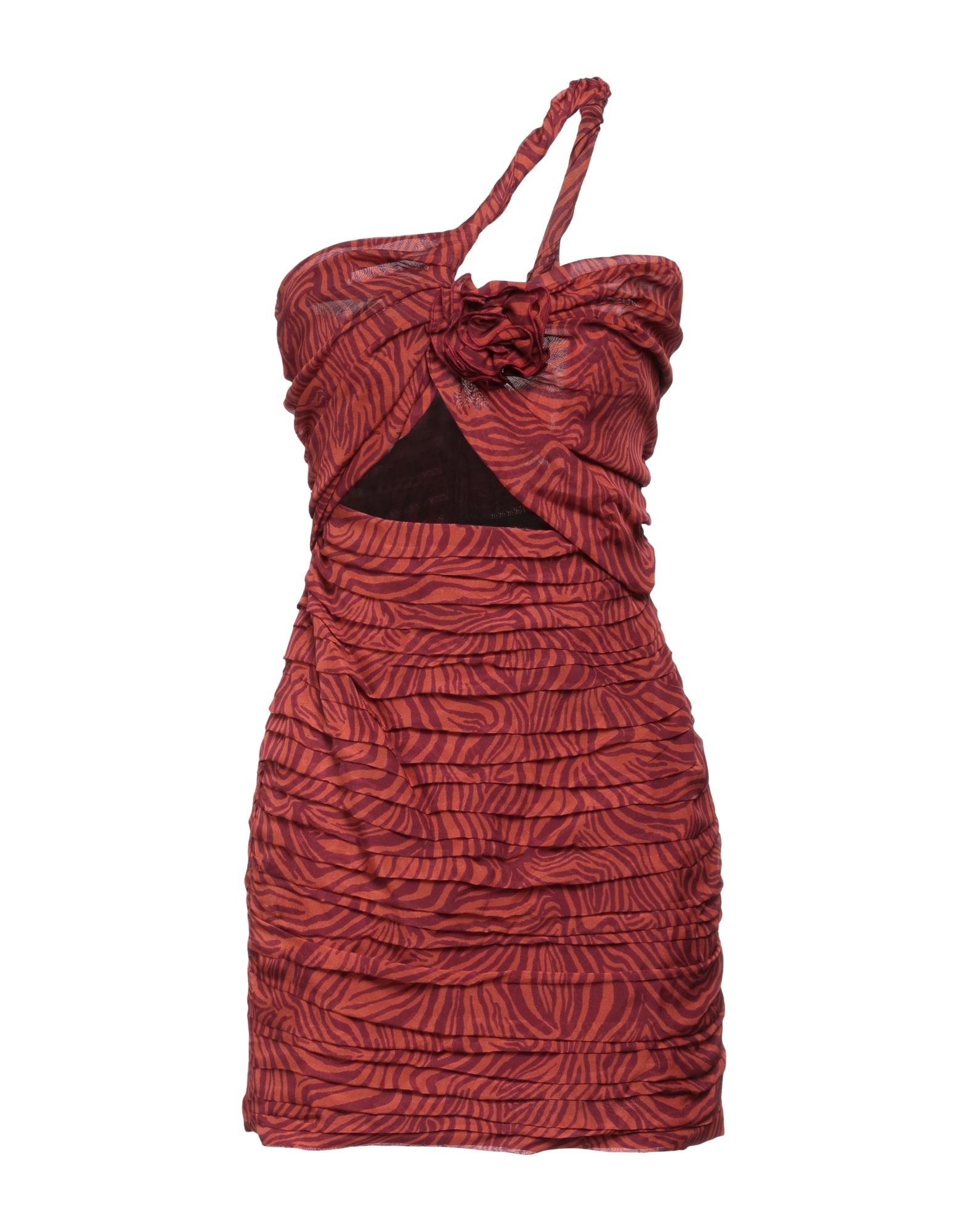 Shop Magda Butrym Woman Mini Dress Burgundy Size 8 Silk In Red