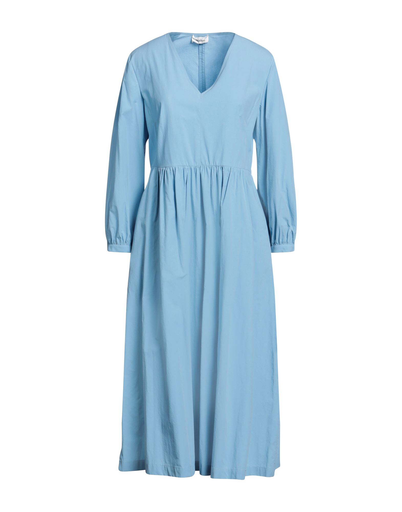 Ottod'ame Woman Midi Dress Sky Blue Size 8 Cotton