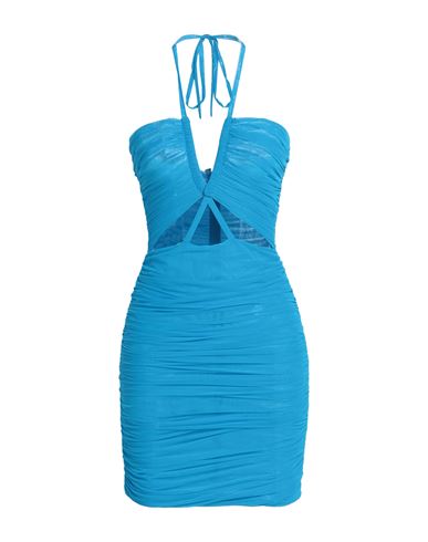 Dolce & Gabbana Woman Mini Dress Azure Size 10 Polyamide, Elastane In Blue