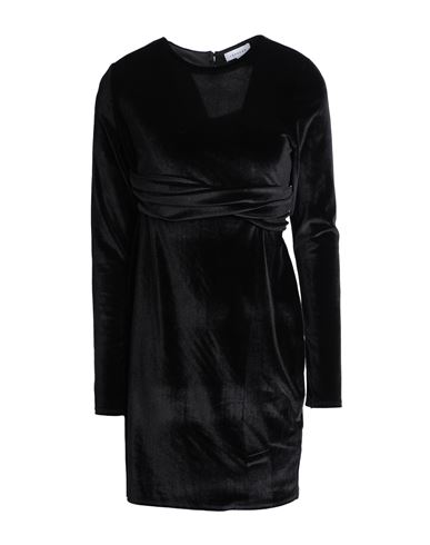 Open-work Knit Cut-out Mini Dress Woman Midi dress Black Size M Cotton, Recycled cotton