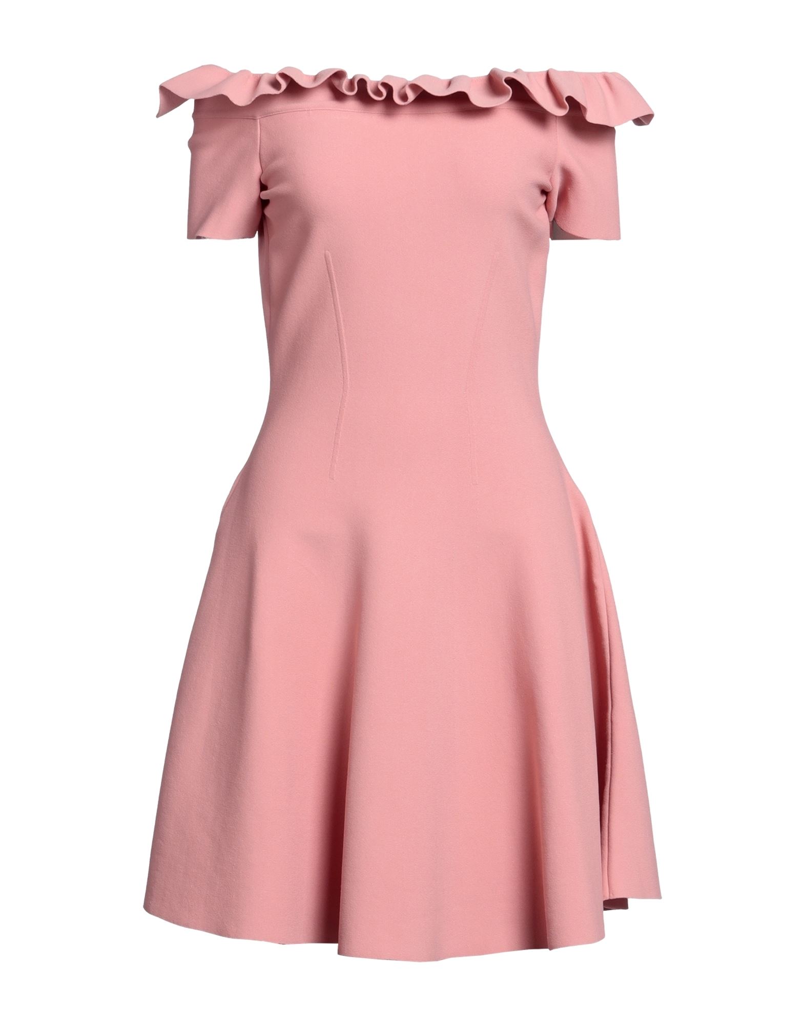 Shop Alexander Mcqueen Woman Mini Dress Salmon Pink Size M Viscose, Polyamide, Polyester, Elastane