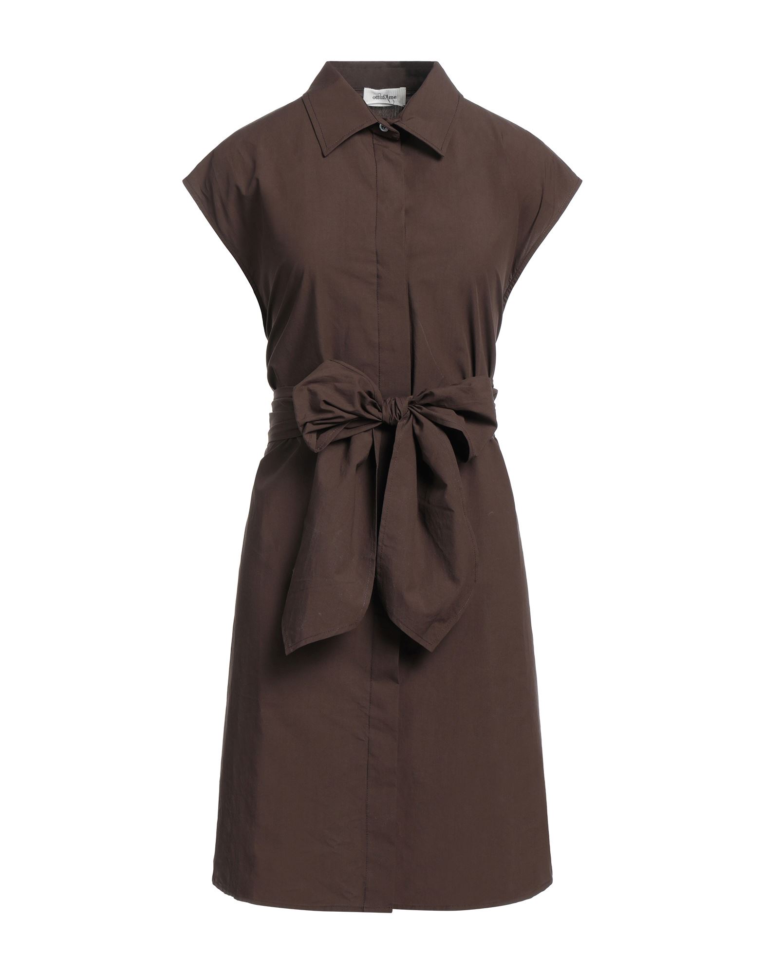 Ottod'ame Woman Mini Dress Cocoa Size 8 Cotton In Brown