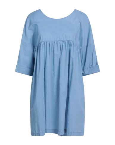 Shop Alessia Santi Woman Mini Dress Pastel Blue Size 6 Cotton