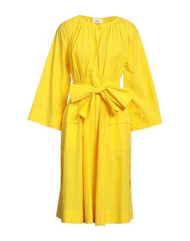 OTTOD'AME OTTOD'AME WOMAN MIDI DRESS YELLOW SIZE 6 COTTON