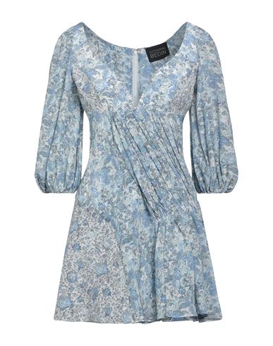 Giovanni Bedin Woman Short Dress Sky Blue Size 6 Silk