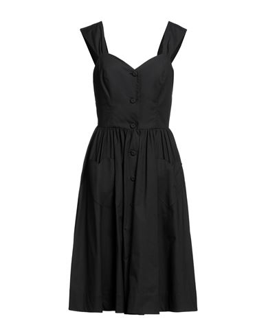 Moschino Woman Midi Dress Black Size 10 Cotton, Elastane