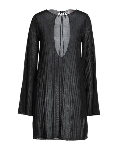 Nocold Woman Mini Dress Black Size L Viscose, Polyester