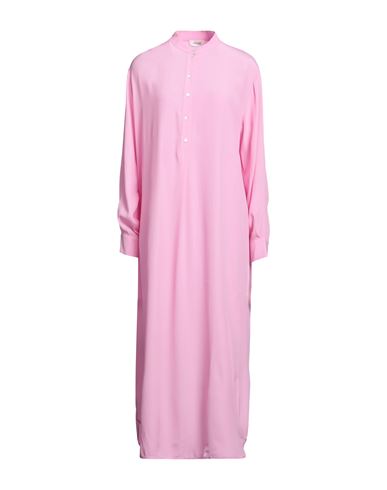 Ottod'ame Woman Midi Dress Pink Size 8 Acetate, Silk
