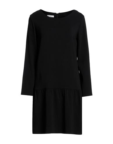 Rosso35 Woman Short Dress Black Size 6 Virgin Wool, Acetate, Polyester