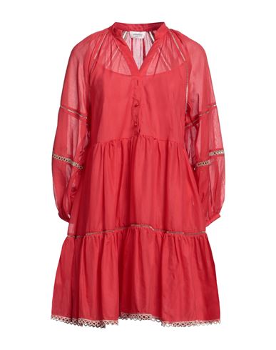 Ottod'ame Woman Short Dress Red Size 8 Cotton