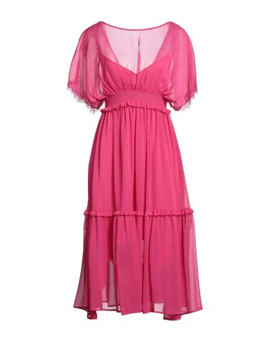 Manila Grace Woman Midi Dress Fuchsia Size 8 Polyester In Pink