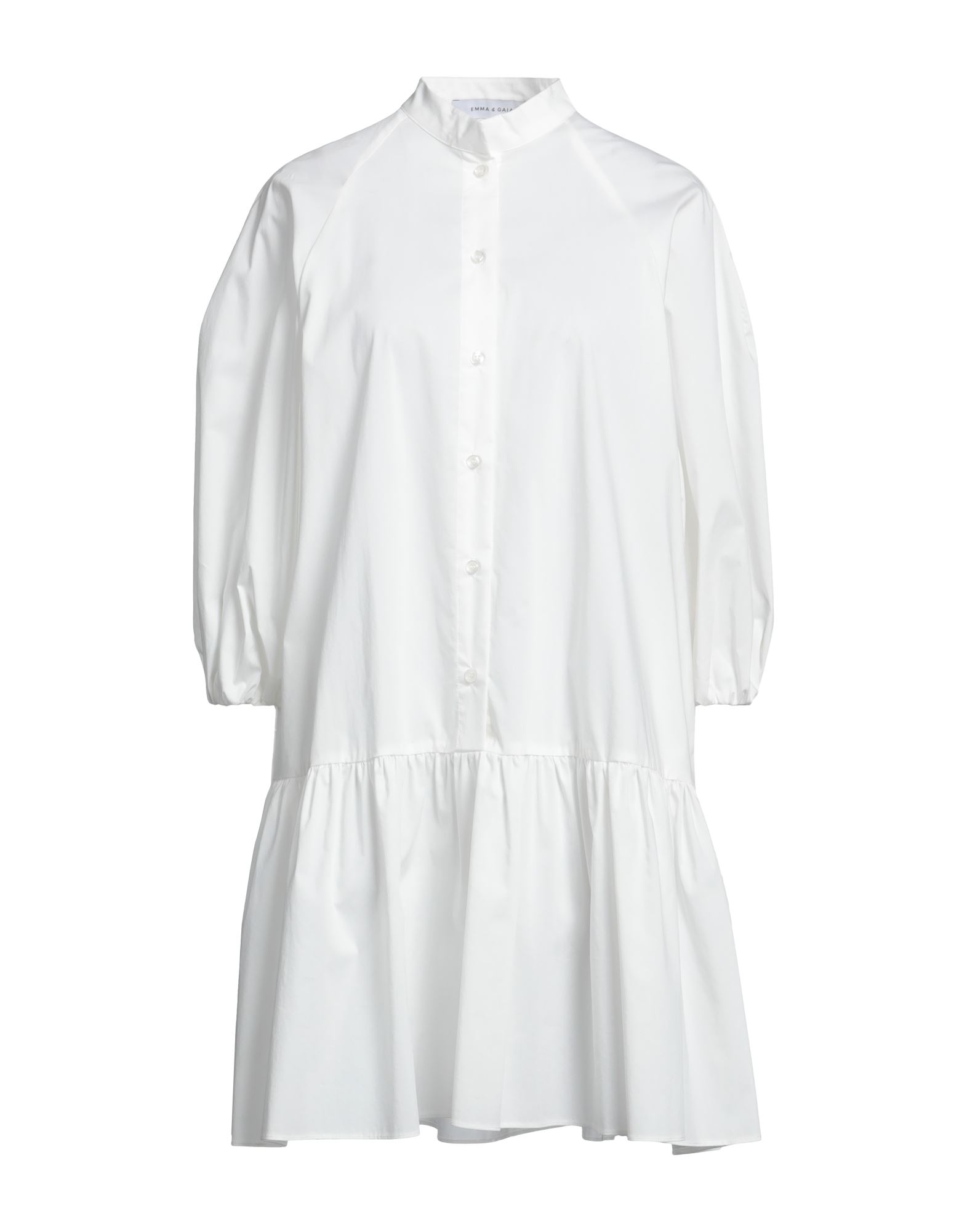 Emma & Gaia Woman Mini Dress White Size 6 Cotton, Polyamide, Elastane