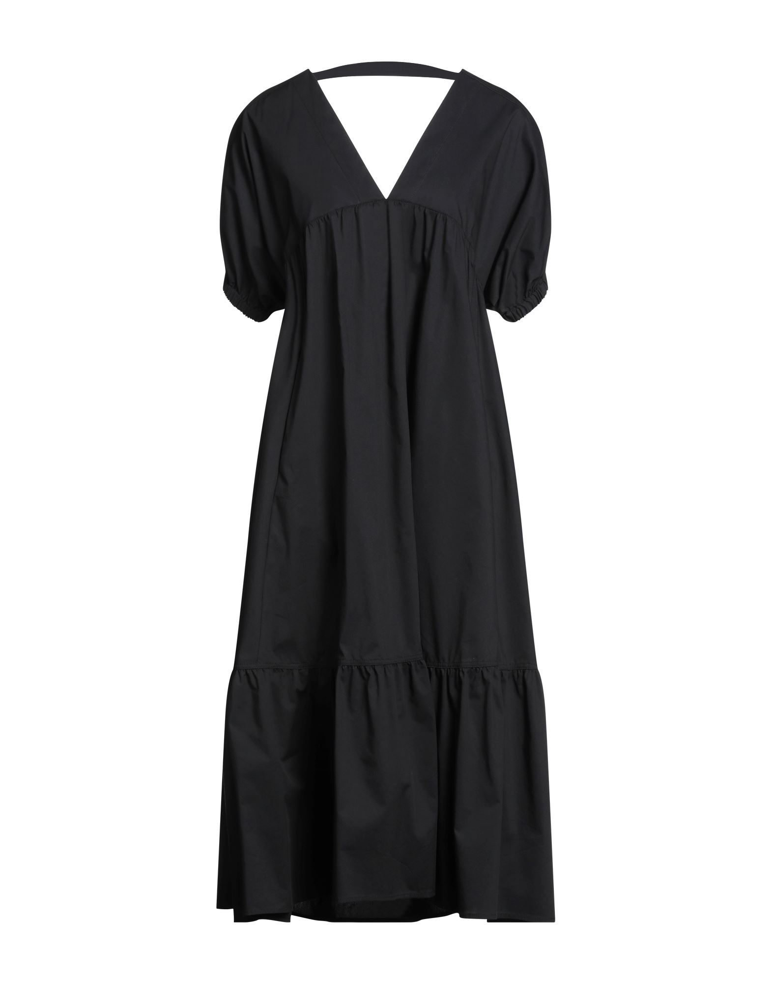 Emma & Gaia Woman Midi Dress Black Size 12 Cotton, Polyamide, Elastane