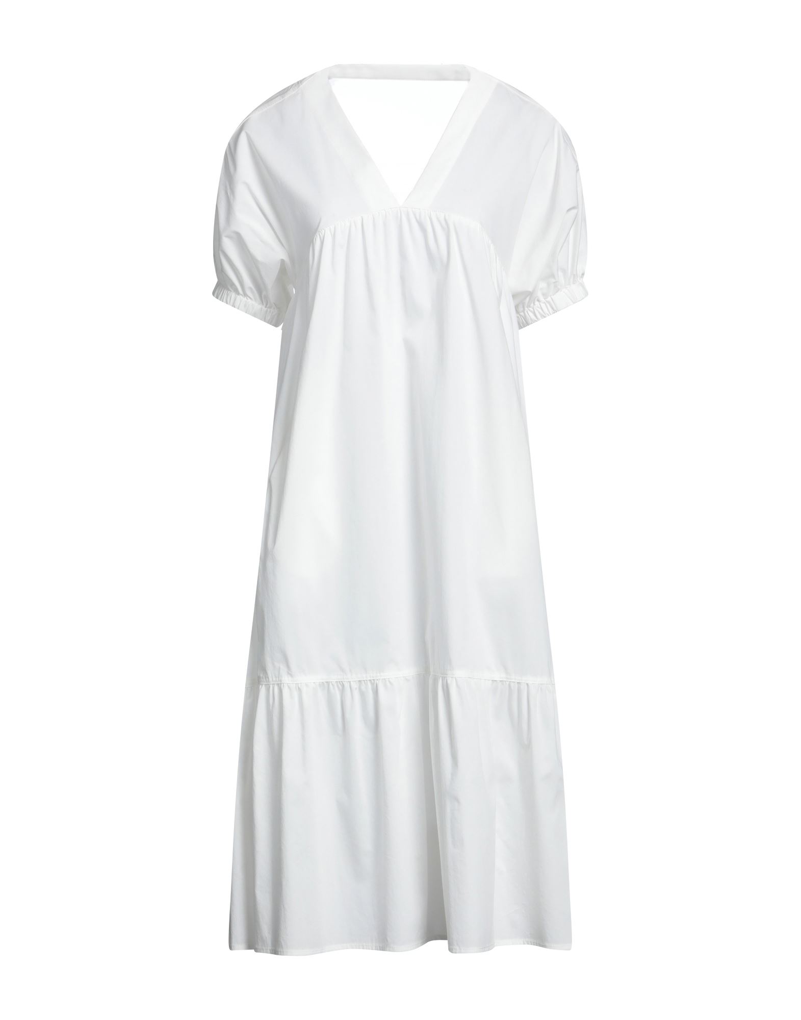 Emma & Gaia Woman Midi Dress White Size 6 Cotton, Polyamide, Elastane