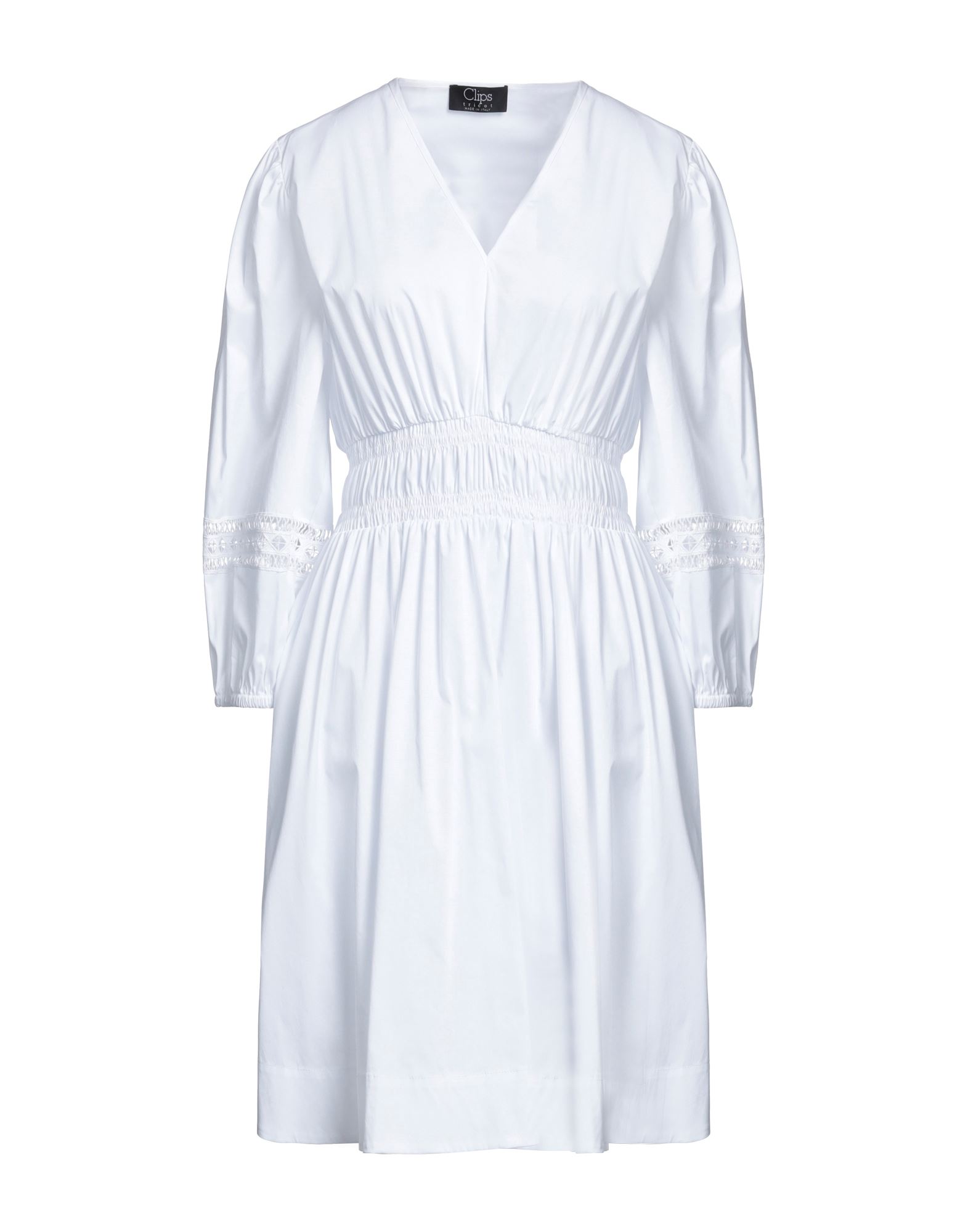 Clips Midi Dresses In White